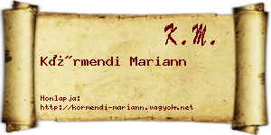 Körmendi Mariann névjegykártya
